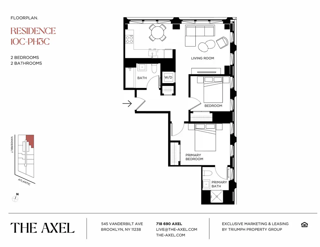 The Axel 545 Vanderbilt Avenue Unit 12C 2 Bed Apt For Rent For