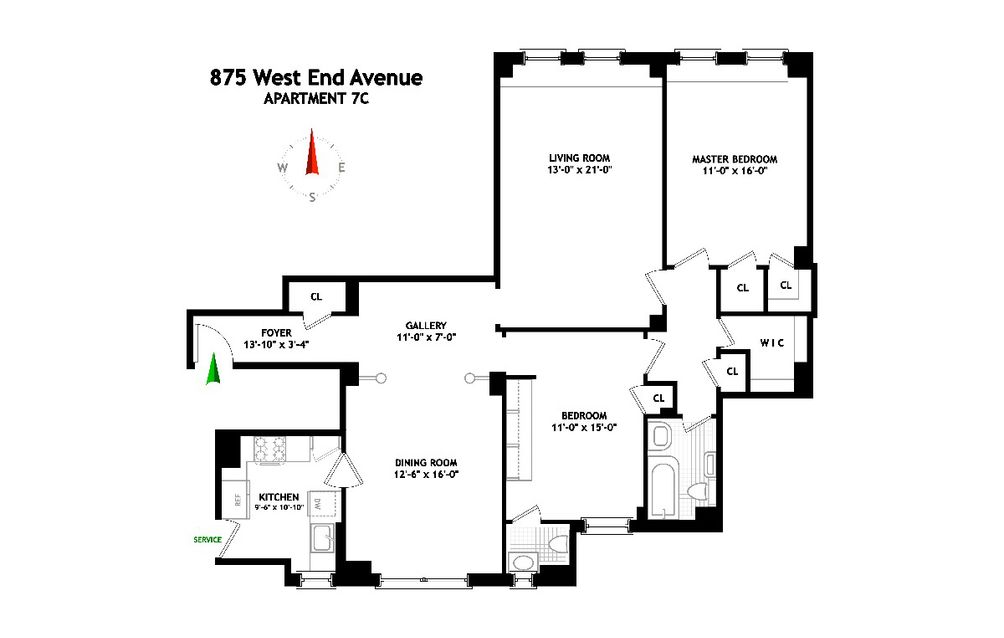 875 West End Avenue #7C floor plan