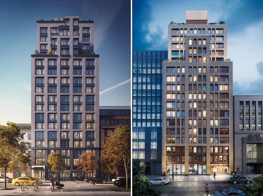 Renderings of Brooklyn's 153 Remsen Street and Montague Pierrepont Apartments