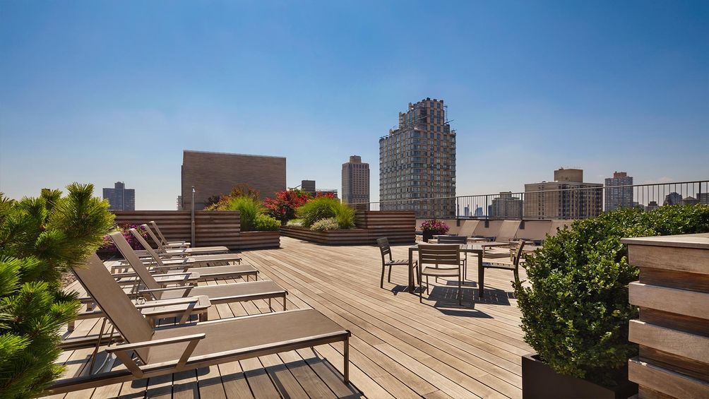 Roof deck atop The Ventura, 240 East 86th Street.
