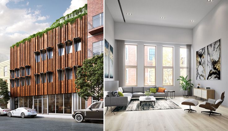Renderings of 285 Grand Street, a Passive House under construction in Williamsburg (Corcoran)