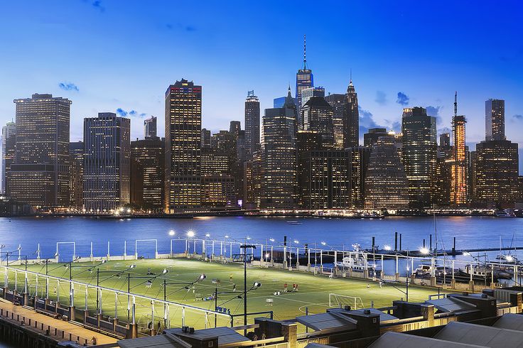 Brooklyn Bridge Park and the Manhattan skyline from One Brooklyn Bridge Park #536 available for $1.825M (Corcoran)