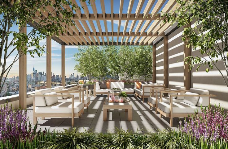 Arbor Eighteen's common roof deck has grills and dining area