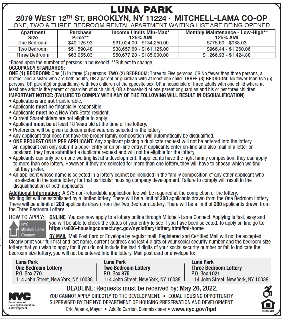 The history of MitchellLama housing; New waitlists open on Upper West