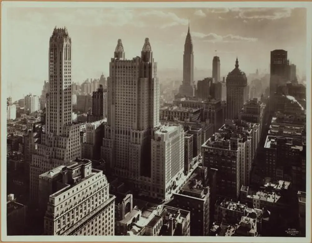 Waldorf-Astoria Hotel, Midtown, tower, New York shadow, Wurtz Brothers, NYPL
