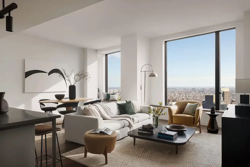 Living room with Brooklyn views