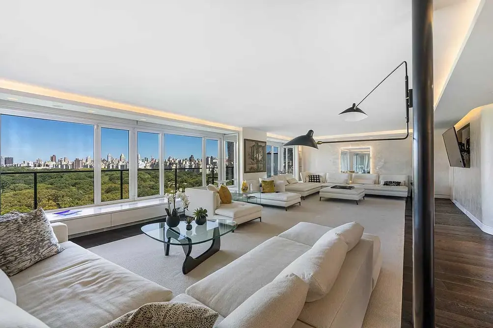 Living room overlooking Central Park