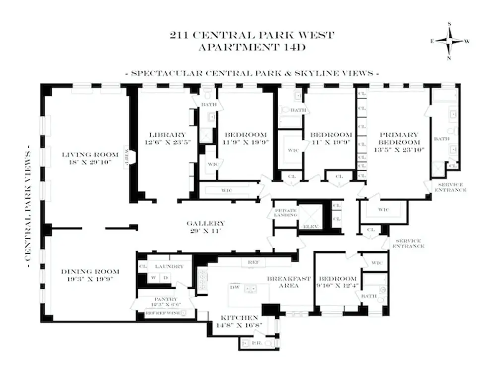 Four-bedroom floor plan