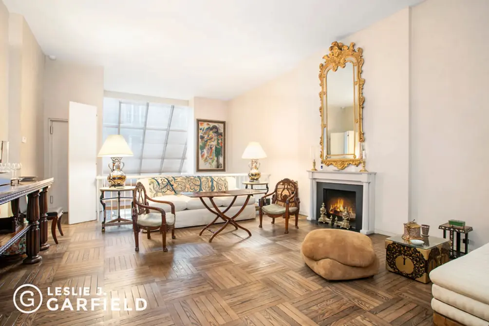 Living room with fireplace