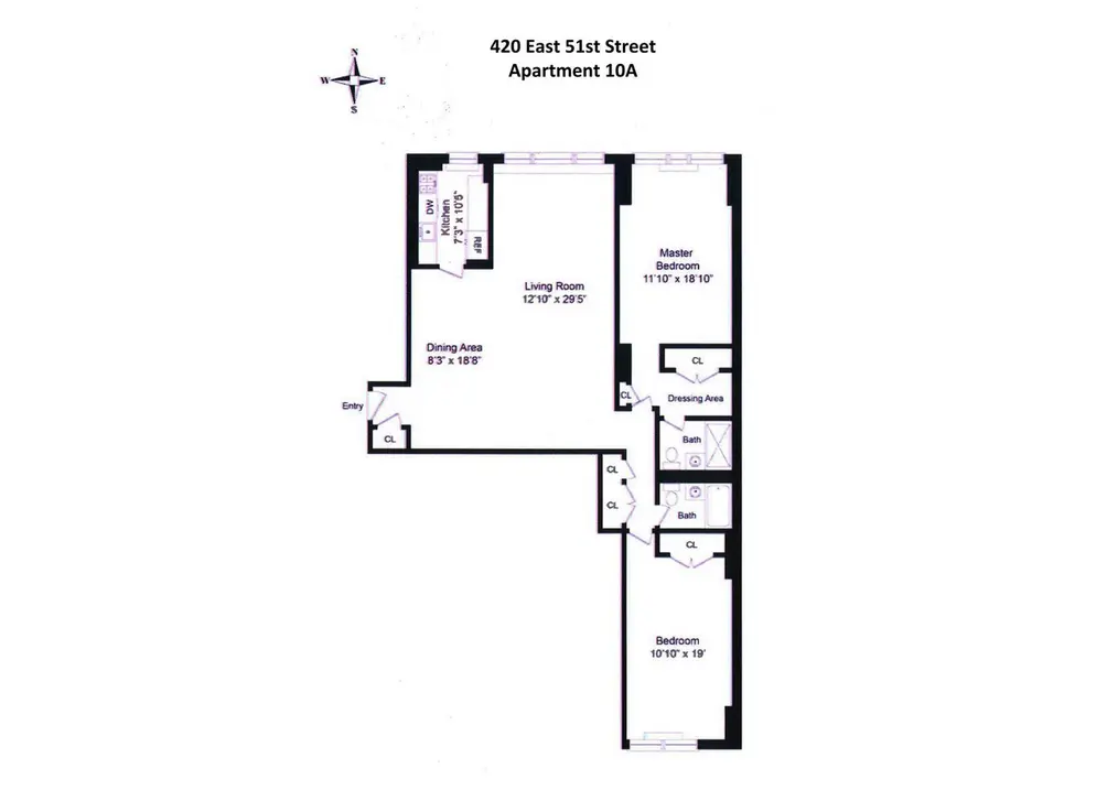 420 East 51st Street #10A floor plan