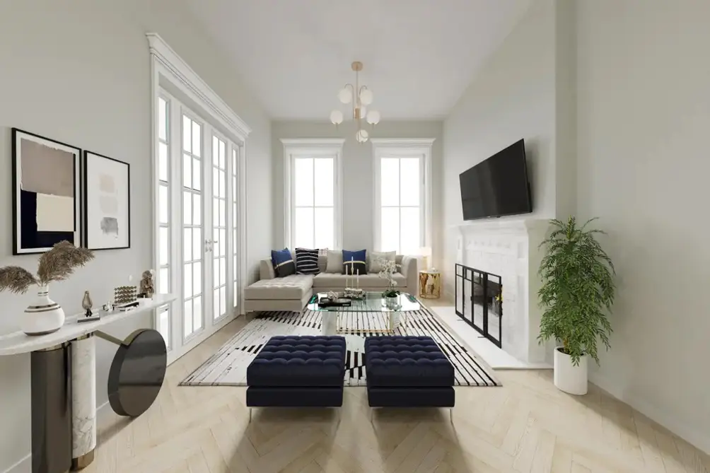 Living room with oversized windows