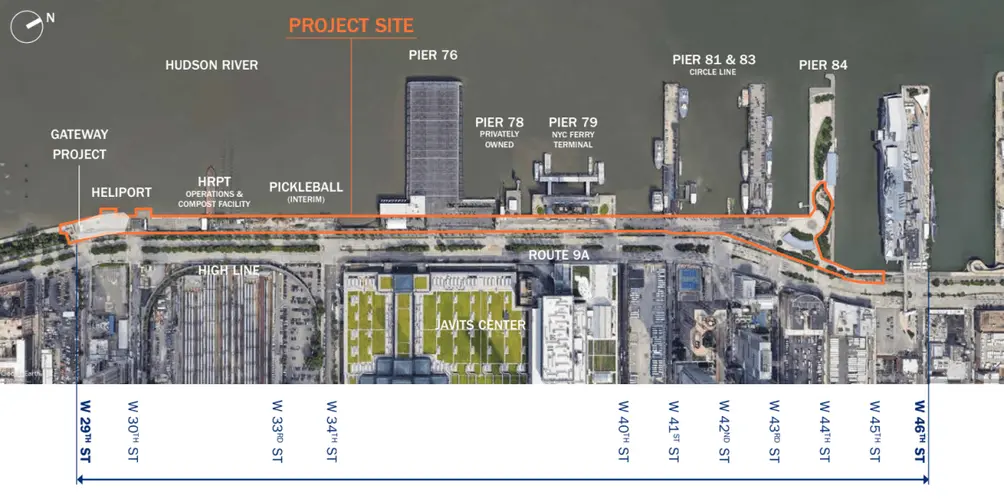 Hudson River Park redevelopment map