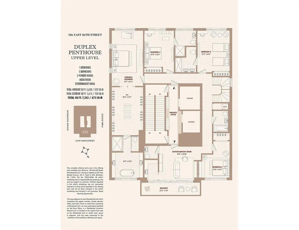 Upper level floor plan