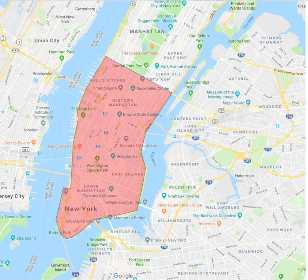 NYC congestion pricing map