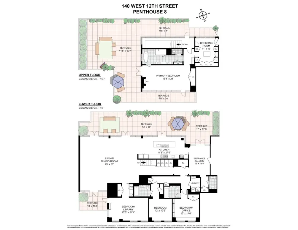 Duplex penthouse floor plan