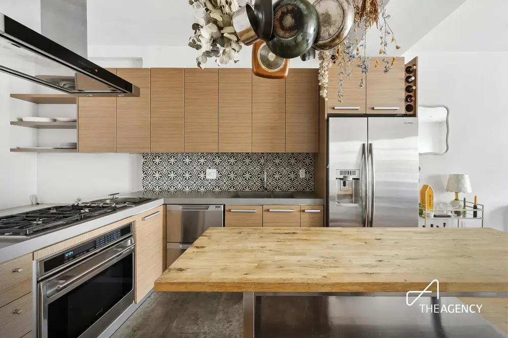 Kitchen with stainless steel appliances