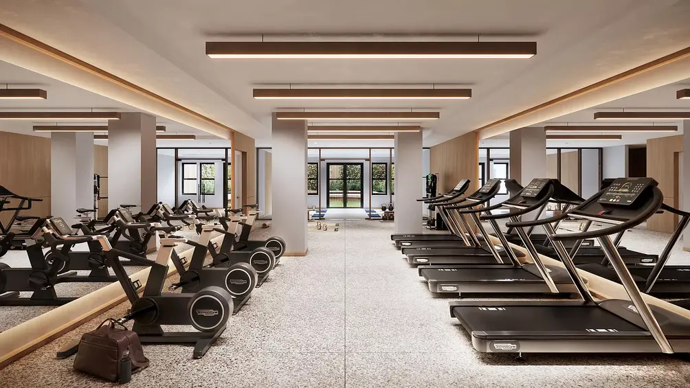 Fitness center with yoga area