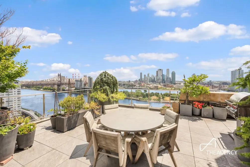 Private terrace with East River views