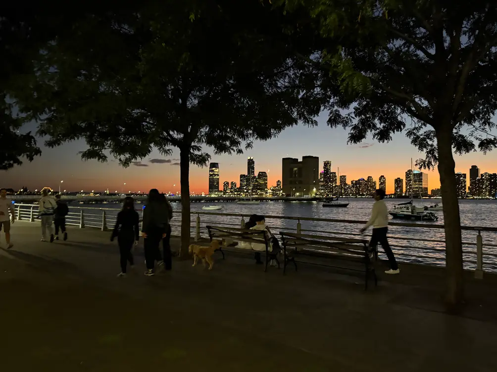 Hudson River Park by sunset