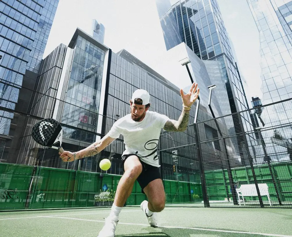 Padel courts in the shadow of Hudson Yards