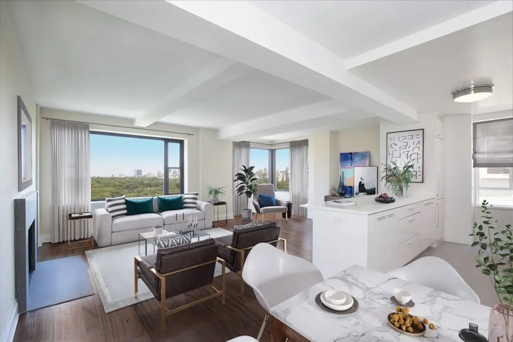 Living room with oversized windows