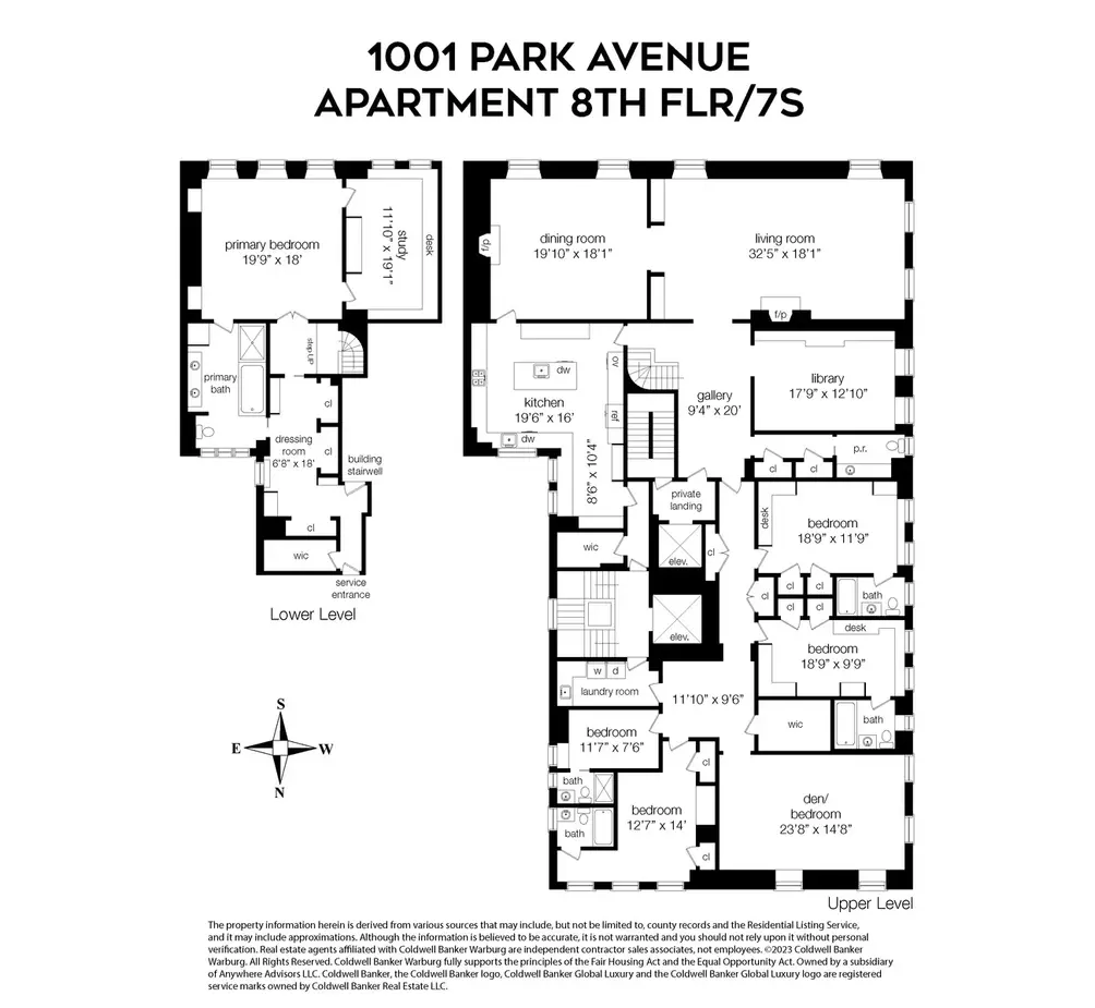 Park Avenue duplex floor plan