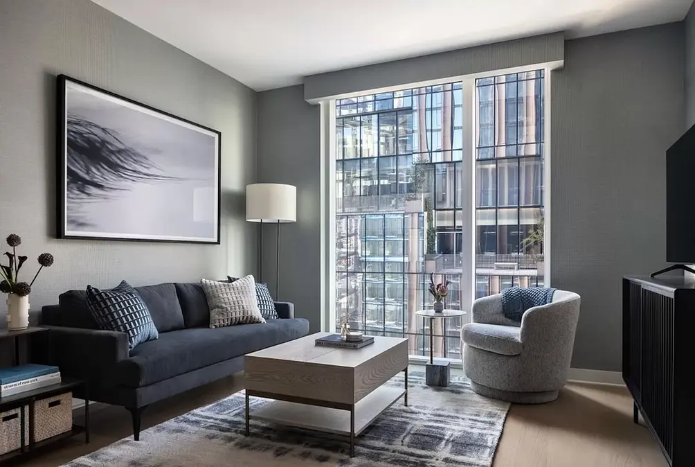 Living room with city views