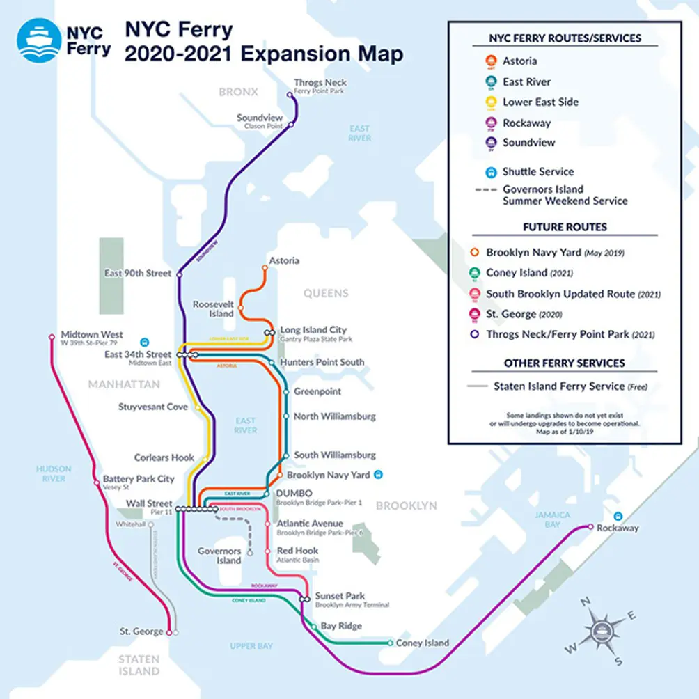 NYC Ferry -Expansion Map