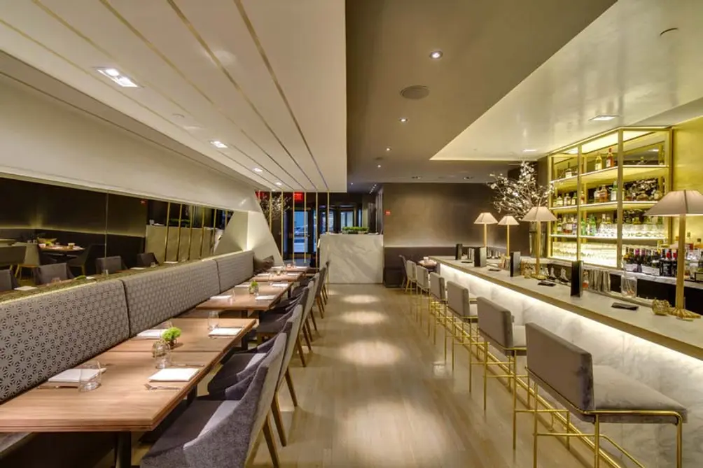 Dining room and bar, Indian restaurant, NYC restaurants