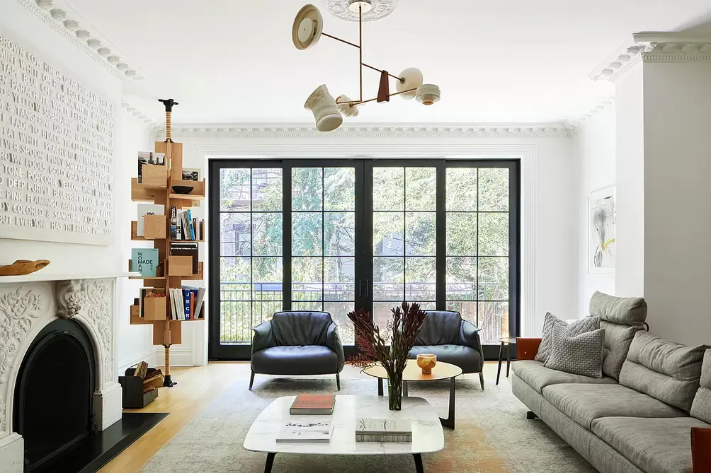 Living room with fireplace