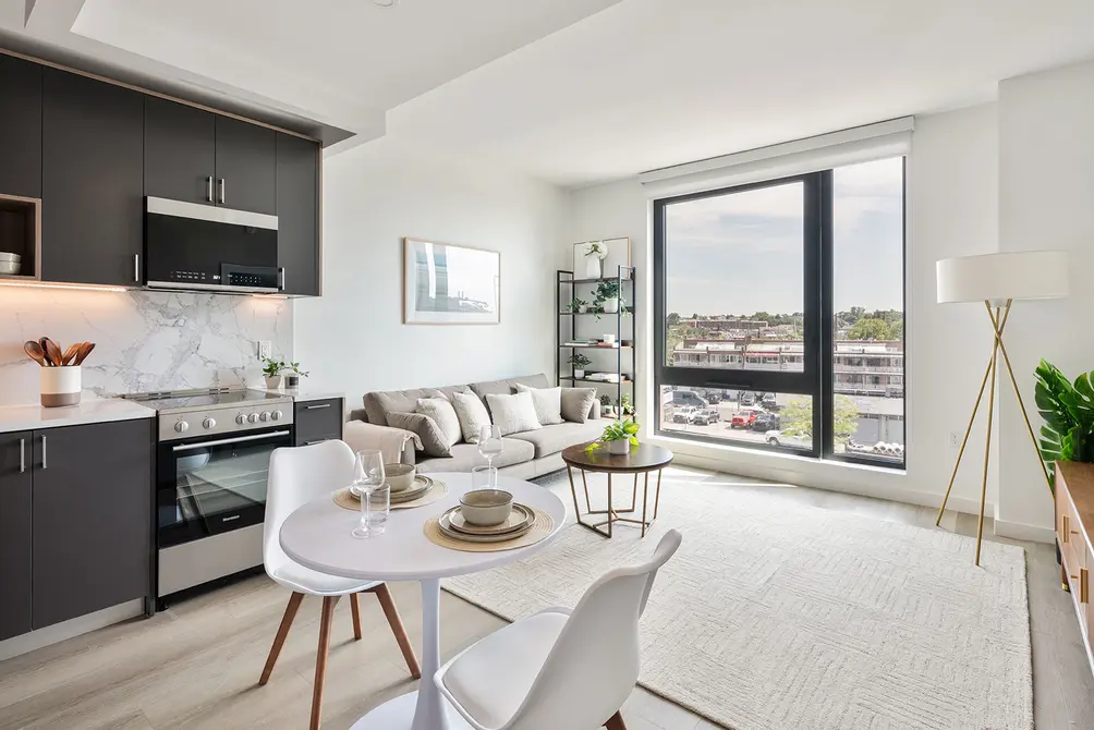 Living room and open kitchen