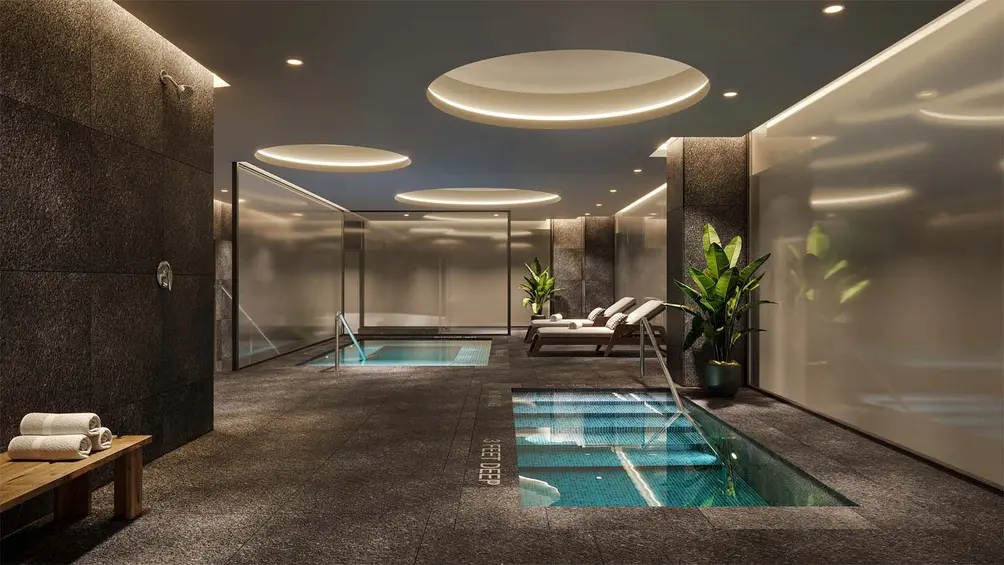 Spa with whirlpool and cold plunge pool