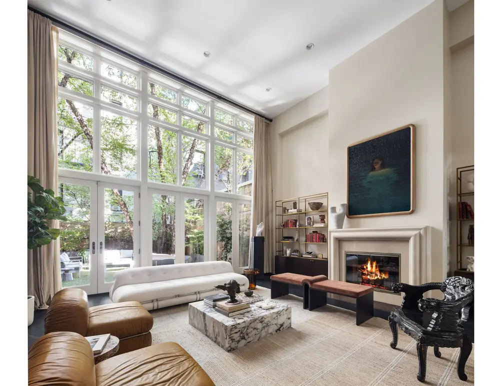 Living room with fireplace