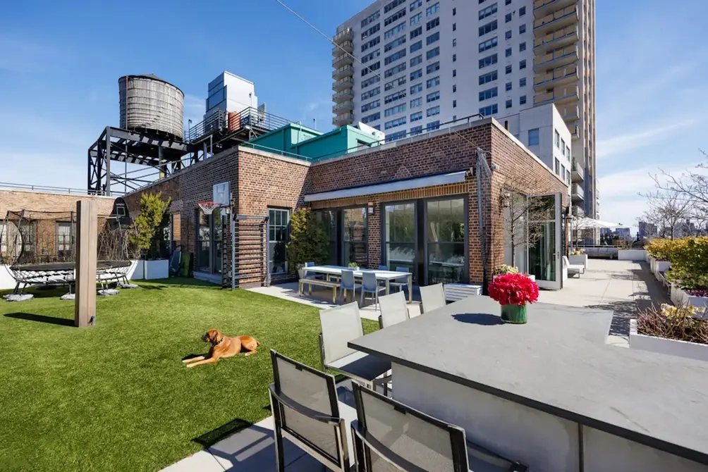 Rooftop terrace with dining areas