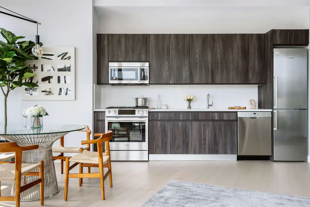A model unit with an open kitchen at 363 Bond Street