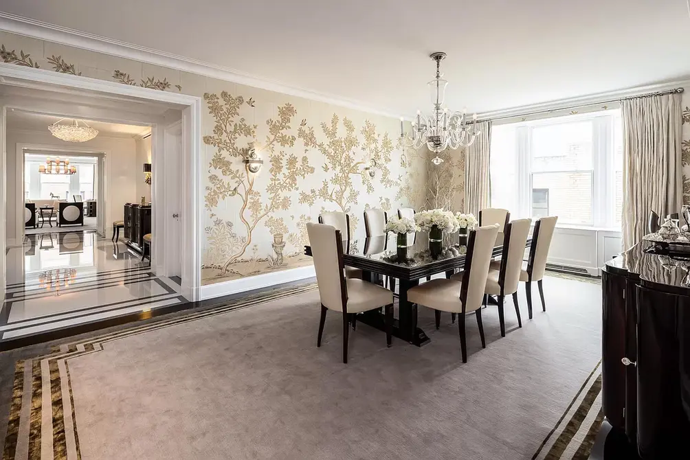 Formal dining room with glimpse of foyer