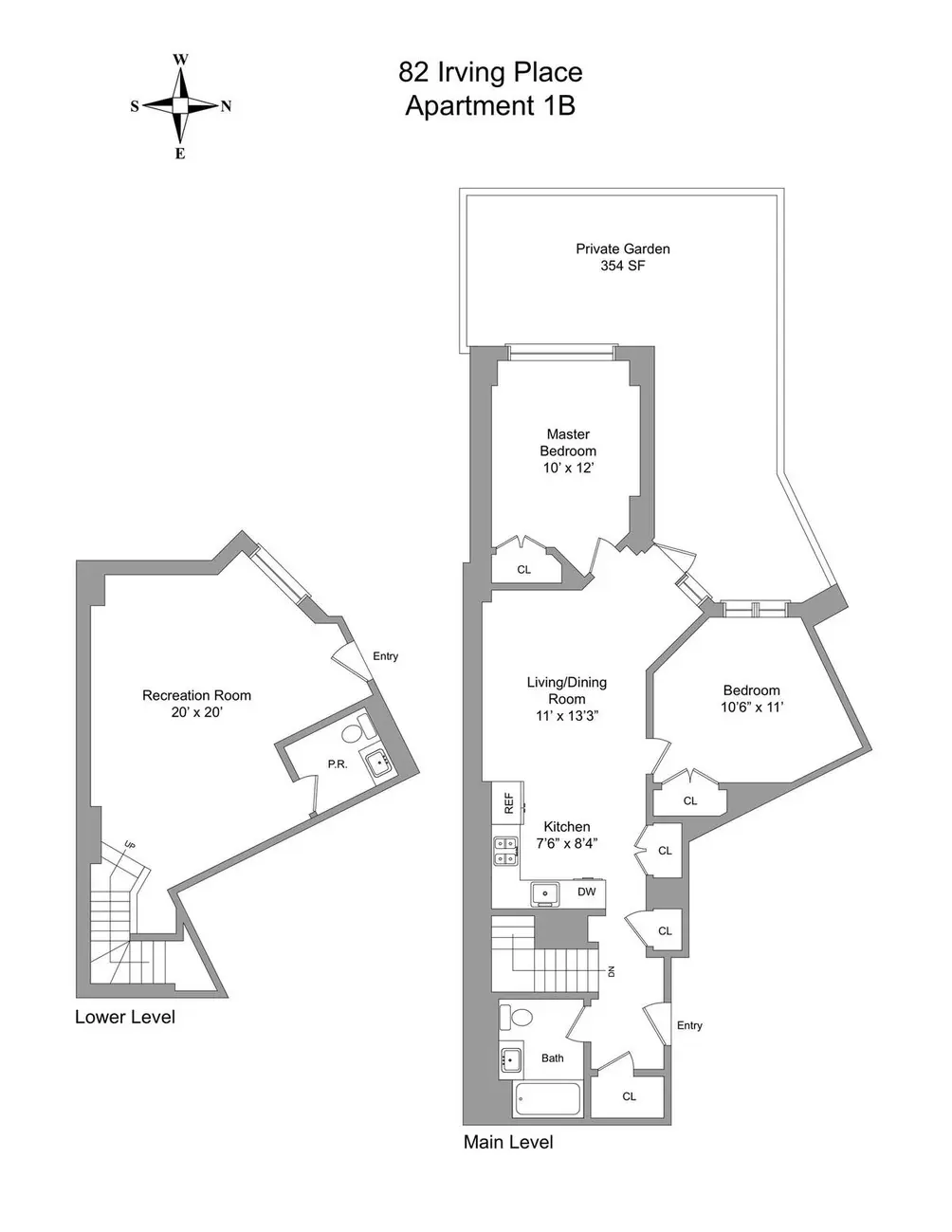 82 Irving Place #1B floor plan