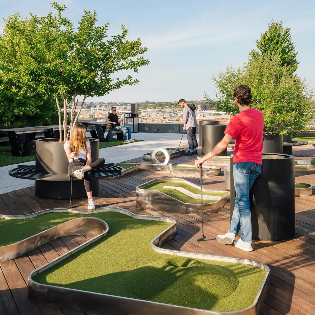 Rooftop putting green