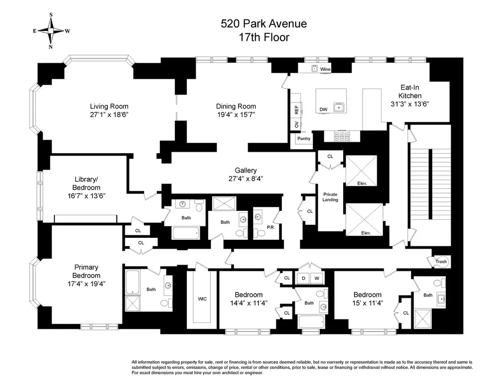 Full-floor unit floor plan