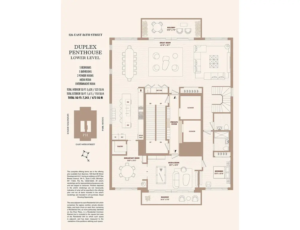 Lower level floor plan