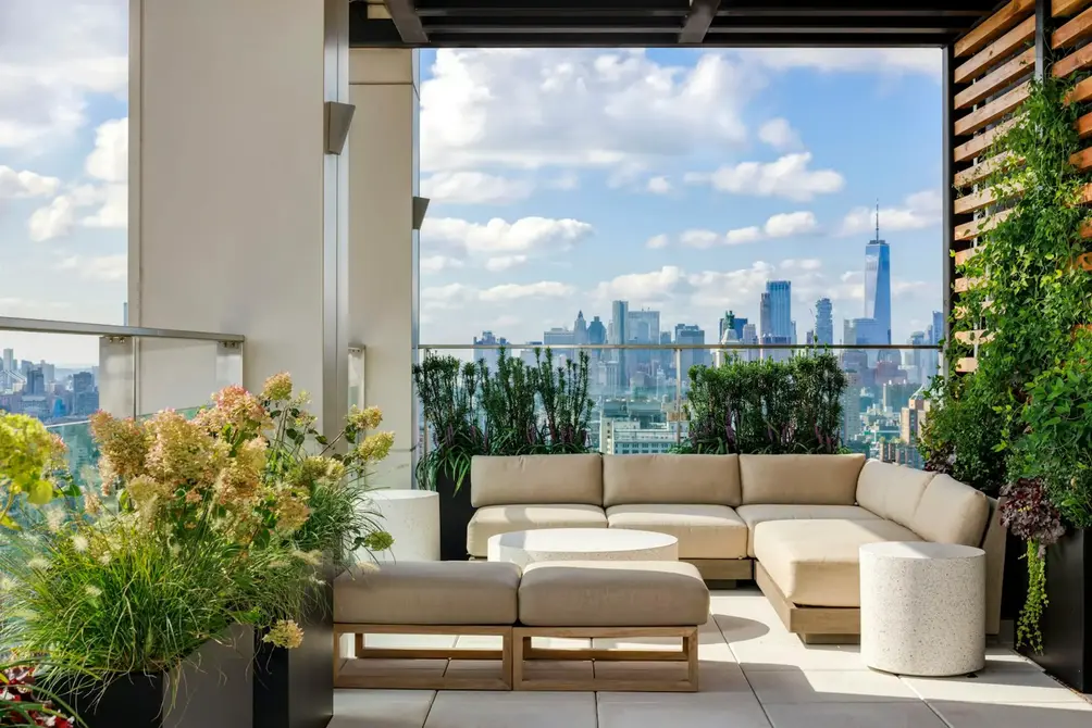 Roof terrace with skyline views