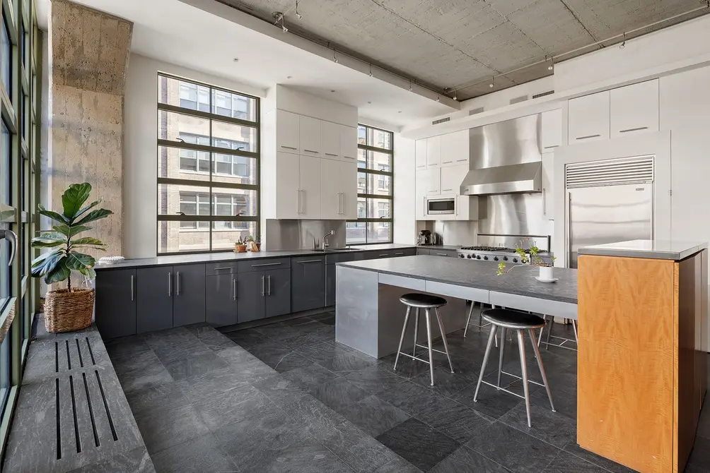 Windowed kitchen with island