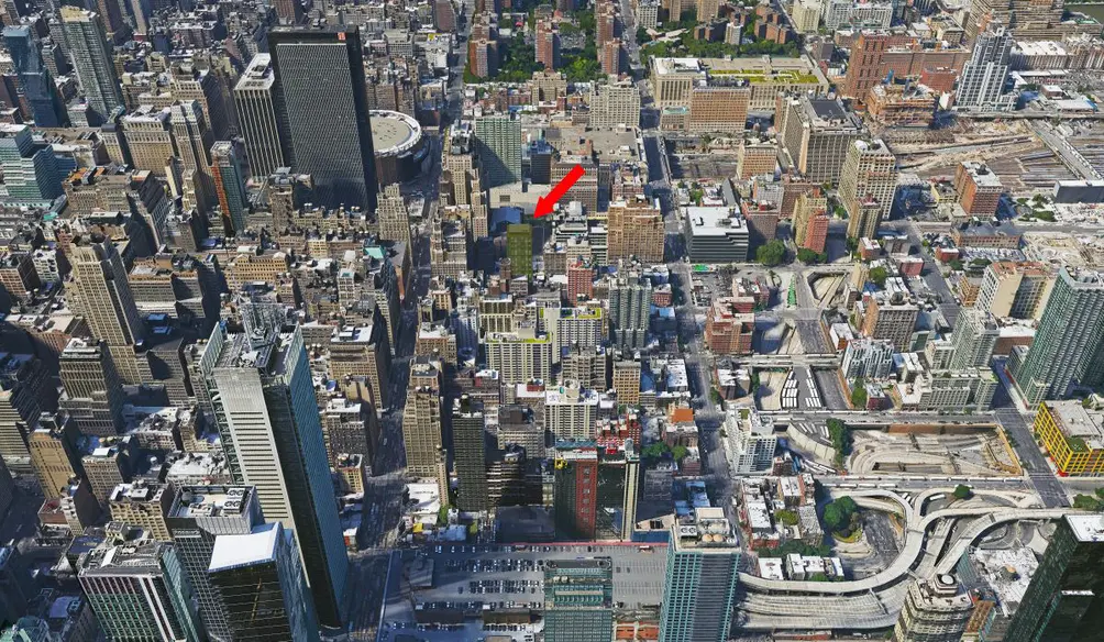 Google Earth of 320 West 36th STreet