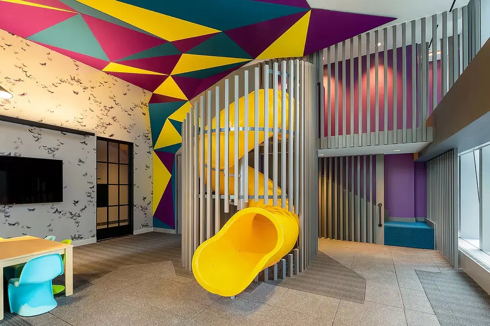 Children's playroom with slide