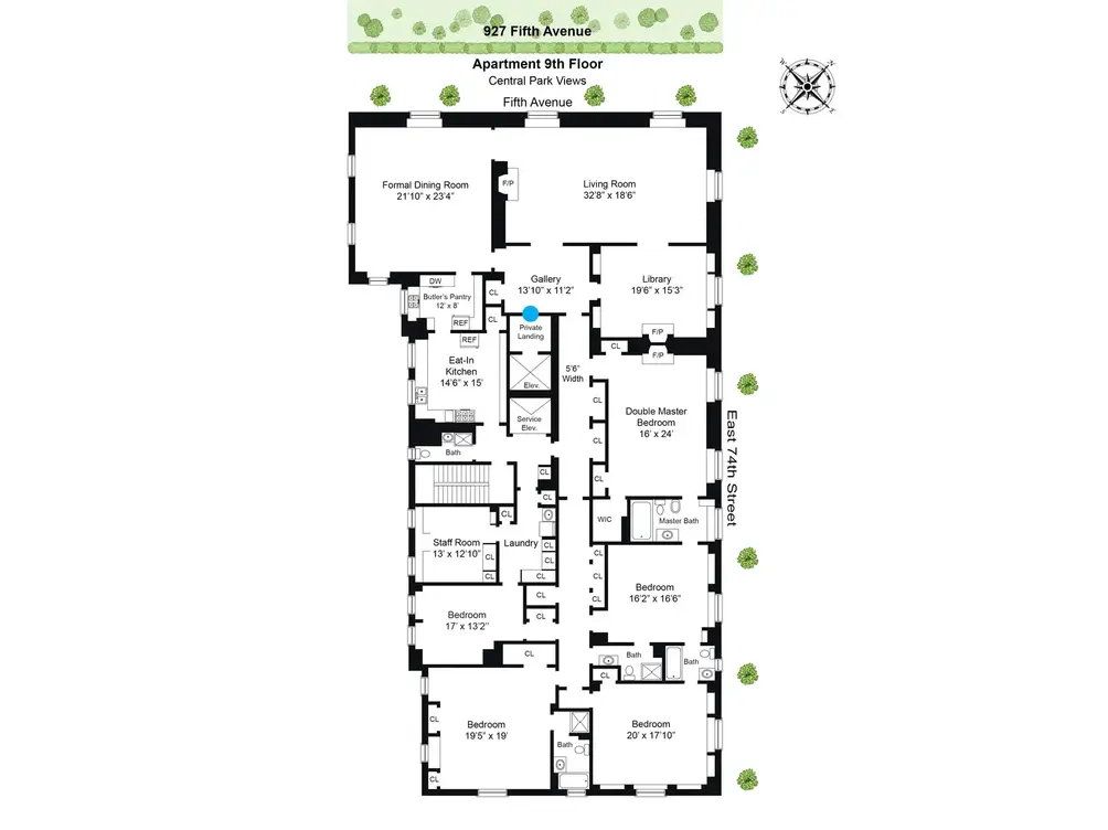 Floor-through floor plan