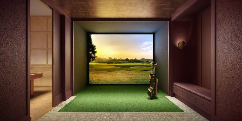 Golf simulator off game room