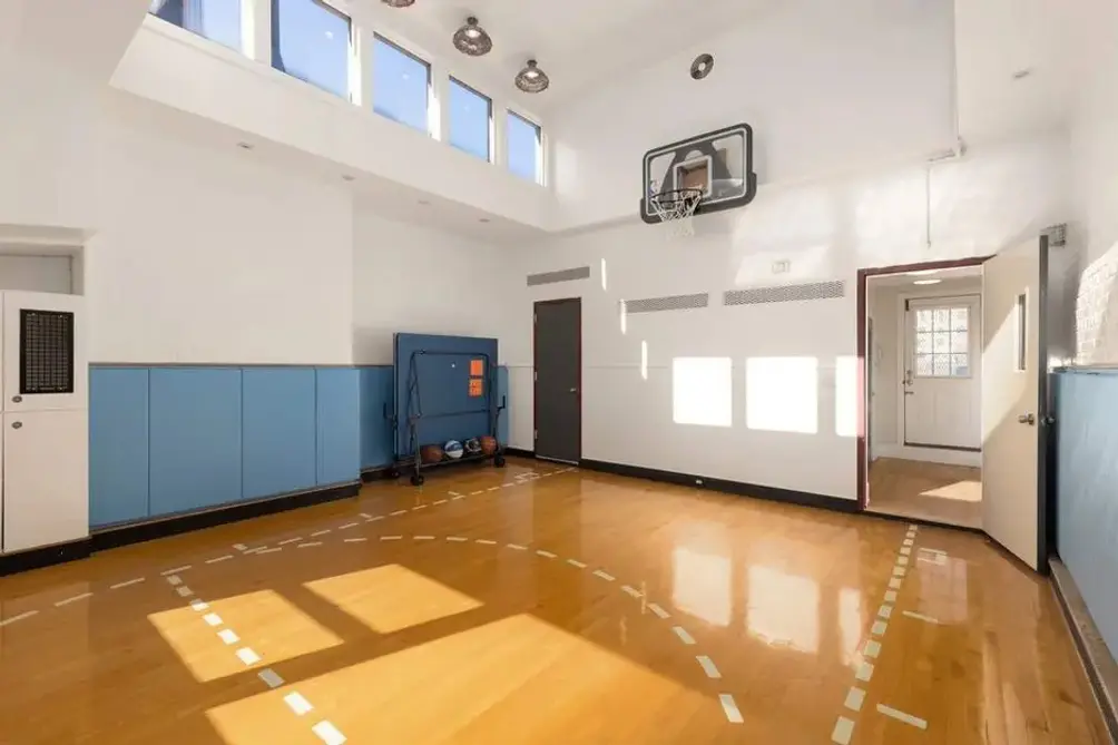 Top-floor indoor basketball court