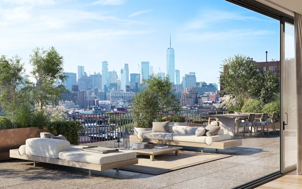 Roof deck with Hudson Yards views