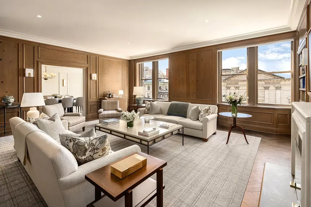 Living room with Upper East Side views