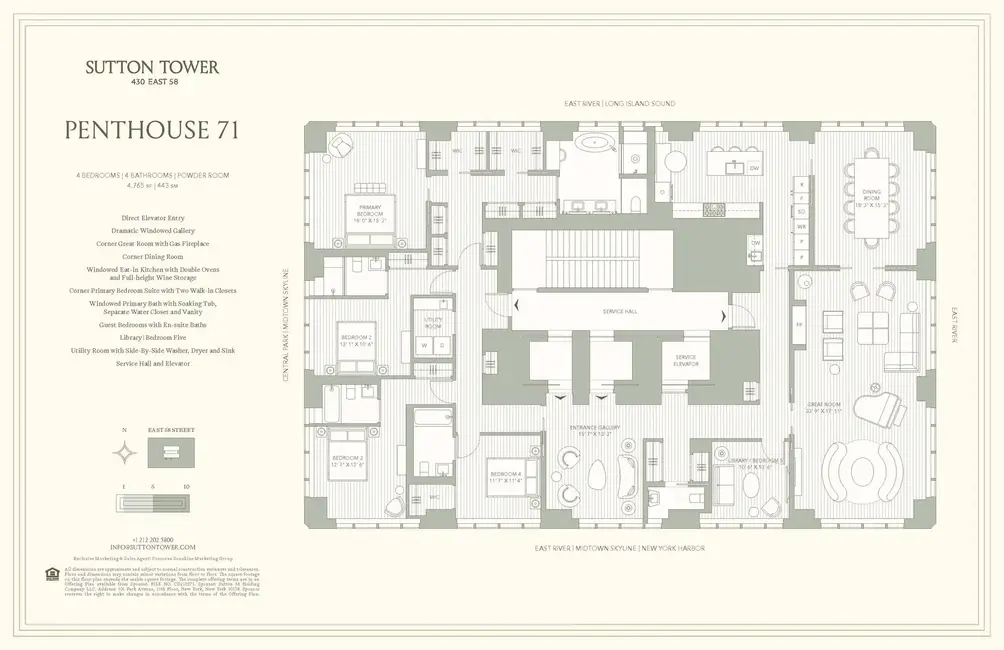 Full-floor penthouse floor plan